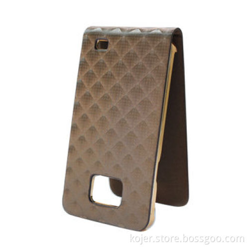 High-end/Luxe Leather Flip Cases for Samsung I9220, with Electroplating Built-in Holder